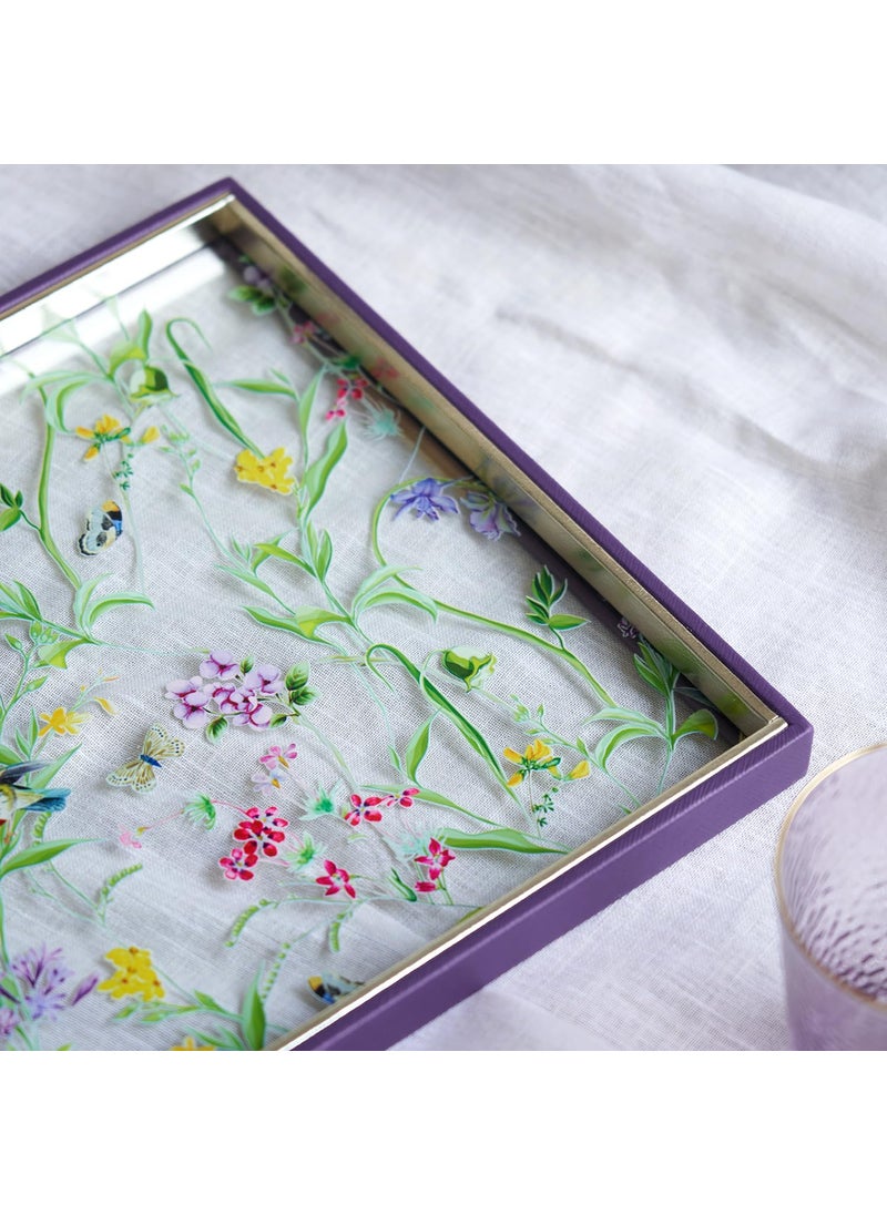 Pure Home Living Purple Glass Printed Platter