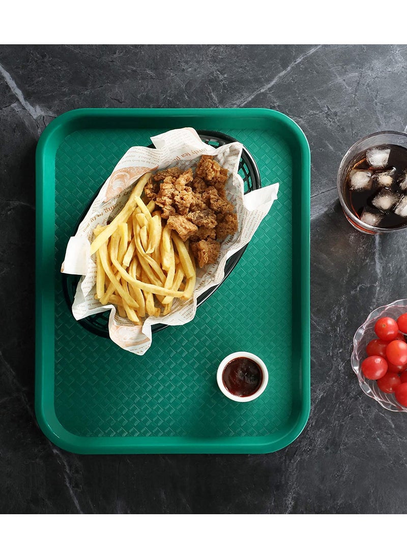Improvhome Serving PlatterLarge Tray Made of Premium Plastic Rectangular Shape Length 16 Inches X Breadth 12 Inches 3 Green Tray