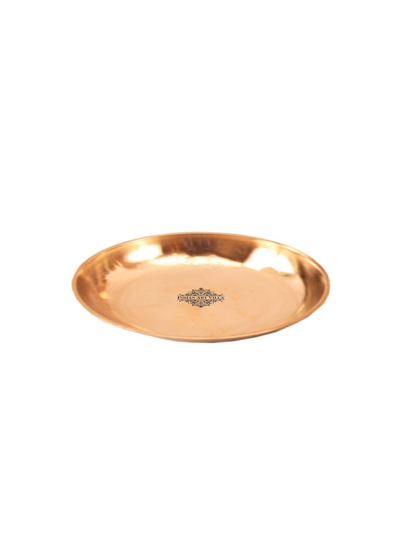 INDIAN ART VILLA Bronze Halwa Plate Handcrafted Tableware Diameter4 Inches