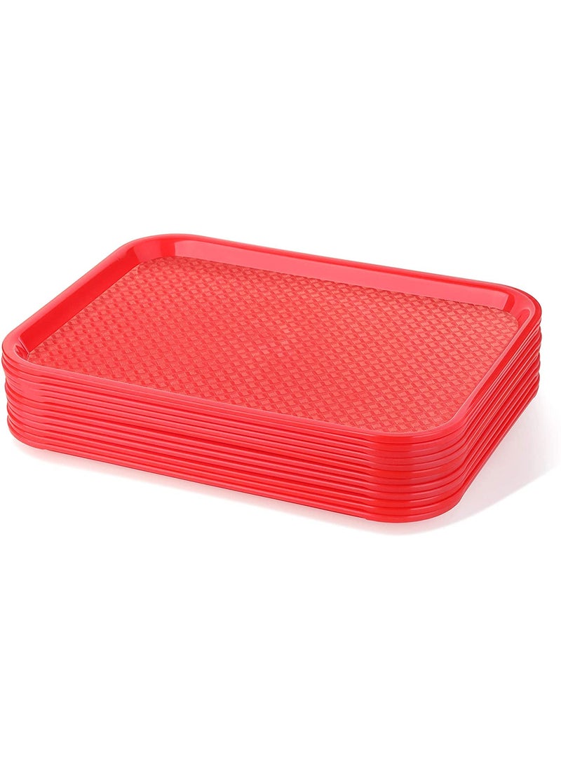 Improvhome Serving PlatterLarge Tray Made of Premium Plastic Rectangular Shape Length 16 Inches X Breadth 12 Inches 3 Red Tray