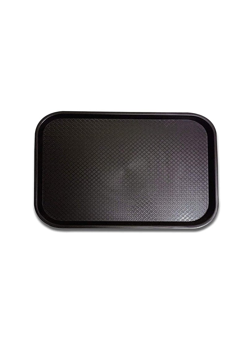 Improvhome Serving PlatterLarge Tray Made of Premium Plastic Rectangular Shape Length 16 Inches X Breadth 12 Inches 3 Black Tray