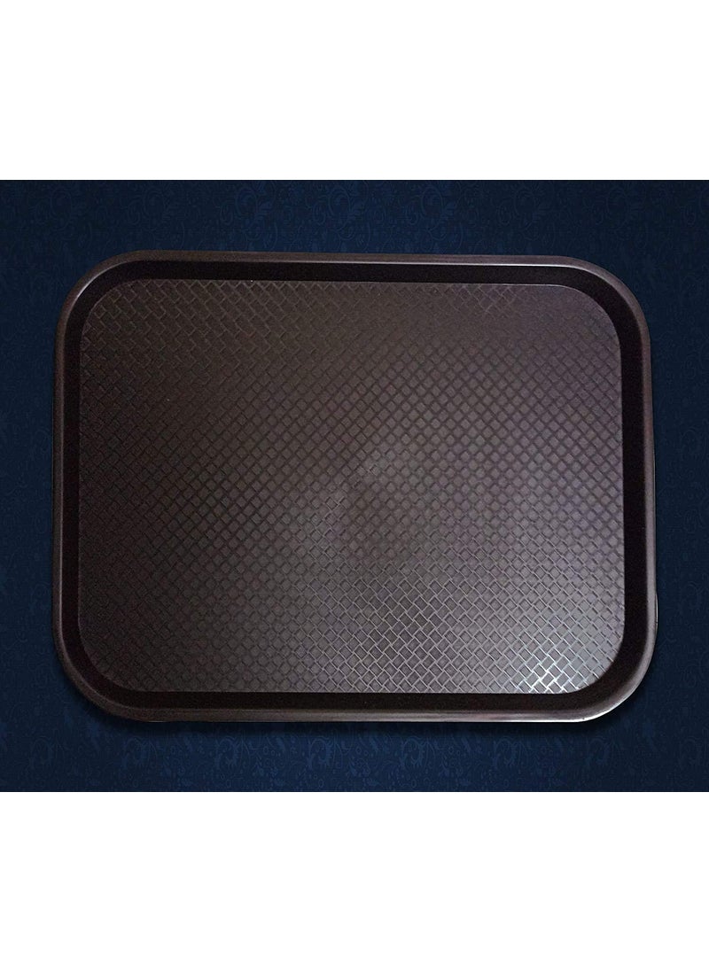 Improvhome Serving PlatterLarge Tray Made of Premium Plastic Rectangular Shape Length 16 Inches X Breadth 12 Inches 3 Black Tray