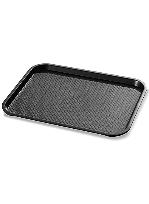 Improvhome Serving PlatterLarge Tray Made of Premium Plastic Rectangular Shape Length 16 Inches X Breadth 12 Inches 3 Black Tray
