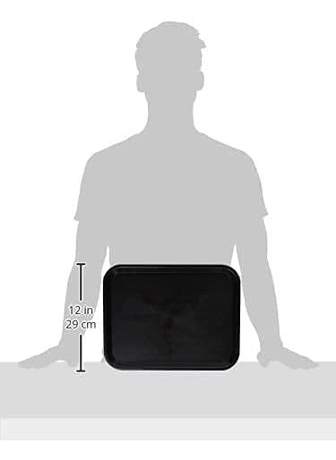 Improvhome Serving PlatterLarge Tray Made of Premium Plastic Rectangular Shape Length 16 Inches X Breadth 12 Inches 3 Black Tray