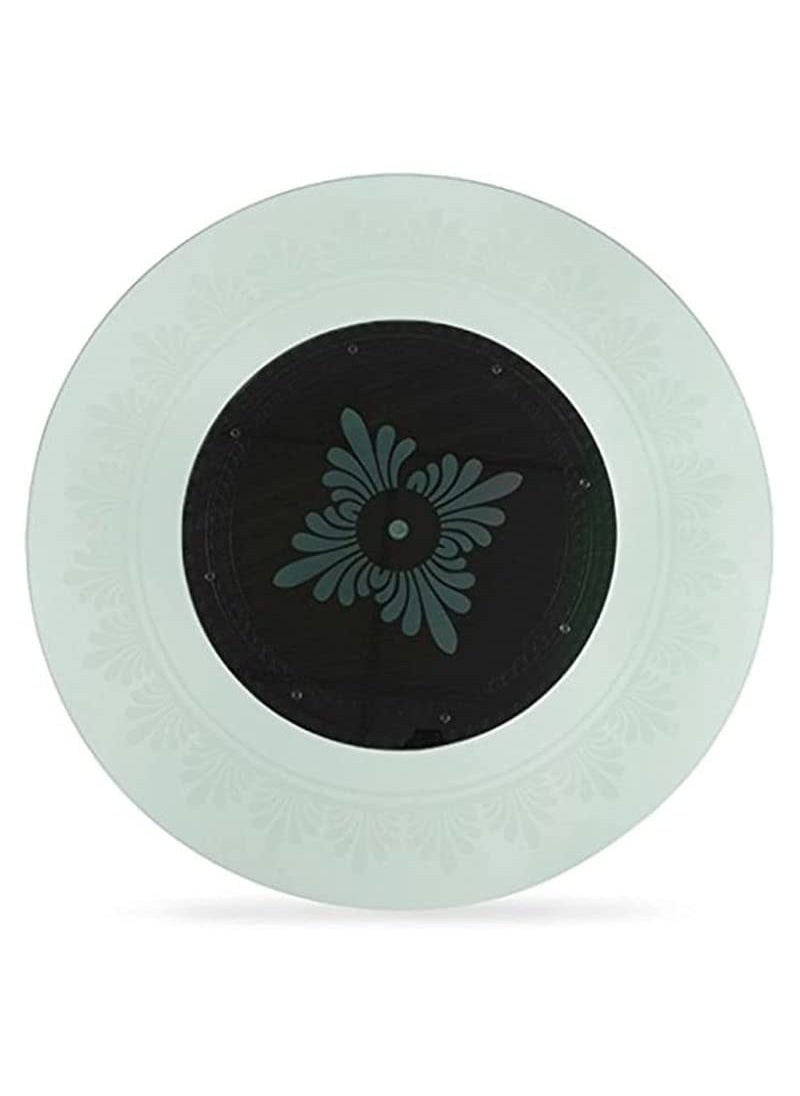 appeasy 21 Glass Lazy Susan Turntable Dining Table Centerpiece with Revolving disc Round Tabletop Rotating Tray Serving Plate Silent Smooth Spin Flora