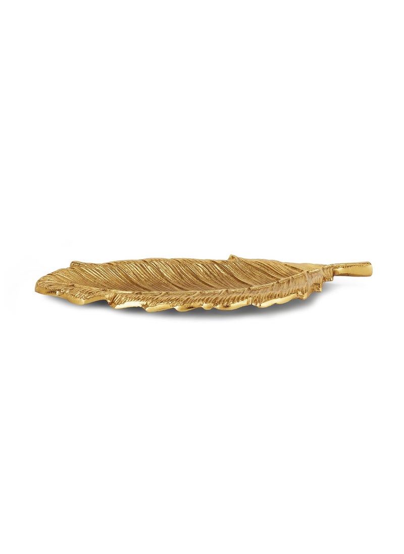Pure Home Living Small Malabar Leaf Platter Gold