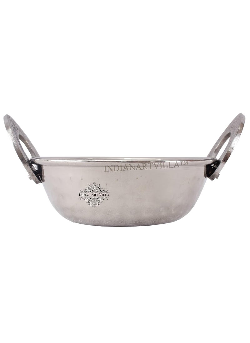 INDIAN ART VILLA Stainless Steel Serving Kadhai with Double Wall Insulation Tableware Serveware for Home Kitchen Hotel Restaurants Size5x15 CM 1 Piece