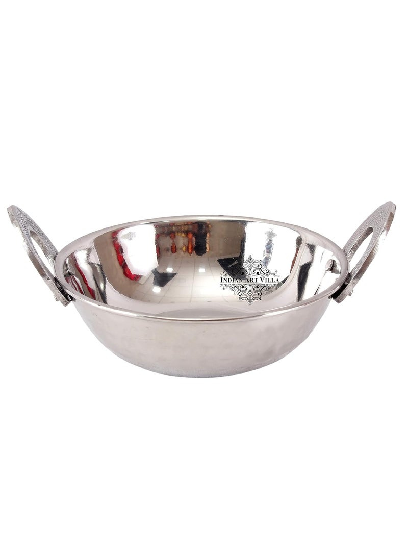 INDIAN ART VILLA Stainless Steel Serving Kadhai with Double Wall Insulation Tableware Serveware for Home Kitchen Hotel Restaurants Size5x15 CM 1 Piece
