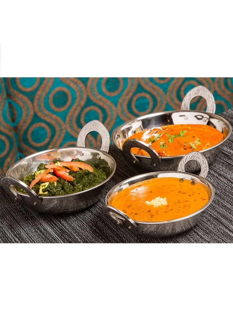 INDIAN ART VILLA Stainless Steel Serving Kadhai with Double Wall Insulation Tableware Serveware for Home Kitchen Hotel Restaurants Size5x15 CM 1 Piece