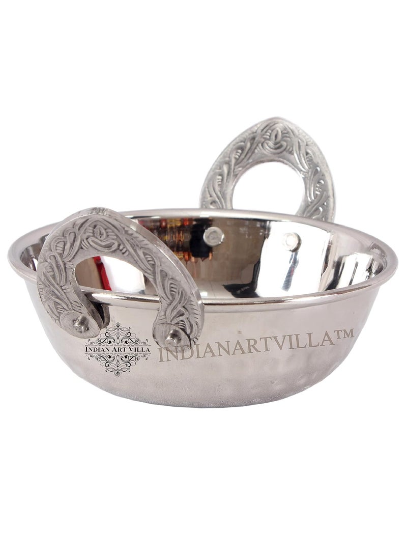 INDIAN ART VILLA Stainless Steel Serving Kadhai with Double Wall Insulation Tableware Serveware for Home Kitchen Hotel Restaurants Size5x15 CM 1 Piece