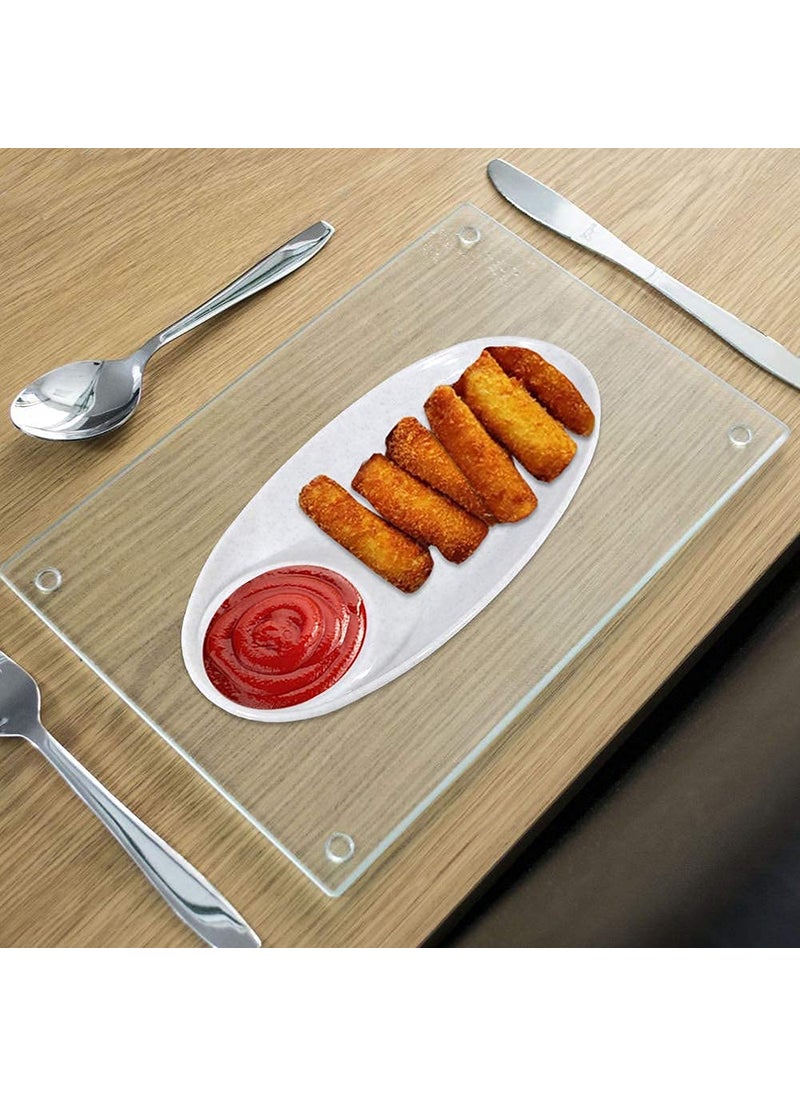 Lifeplast Set of 3 Spice Platters for Snacks PlatesTray for Party and Daily use Serving Platter Unbreakable Acrylic White Pack of 3