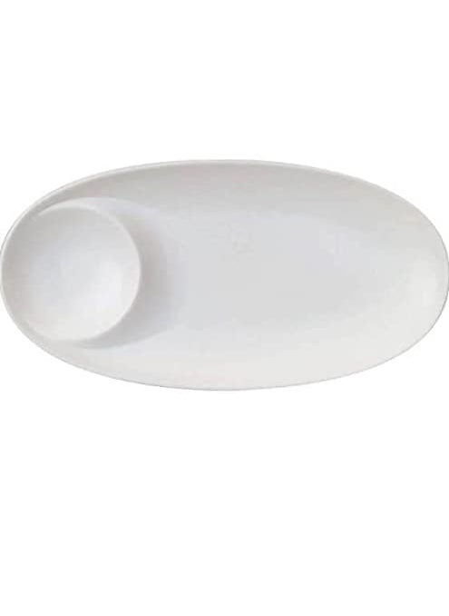 Lifeplast Set of 3 Spice Platters for Snacks PlatesTray for Party and Daily use Serving Platter Unbreakable Acrylic White Pack of 3