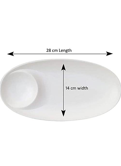 Lifeplast Set of 3 Spice Platters for Snacks PlatesTray for Party and Daily use Serving Platter Unbreakable Acrylic White Pack of 3