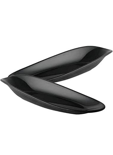 Lifeplast Unbreakable Serving Snacks Fancy PlatterTray Matt BlackPlastic Pack of 2