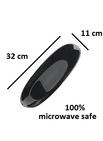 Lifeplast Unbreakable Serving Snacks Fancy PlatterTray Matt BlackPlastic Pack of 2