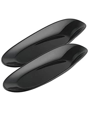 Lifeplast Unbreakable Serving Snacks Fancy PlatterTray Matt BlackPlastic Pack of 2
