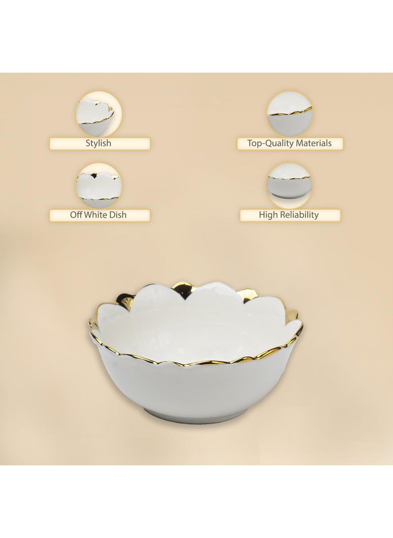 Market99 Antique Off White Ceramic Serving Dish Appetizers Salads and Noodles Microwave and Dishwasher Safe Elevating Your Sealed Heights of Style and Functionality