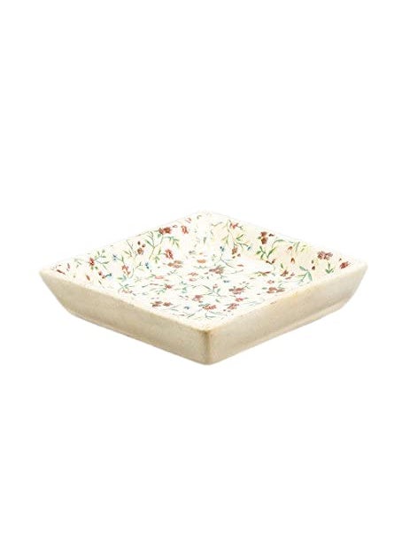 Miah Decor Stoneware Handcrafted Lantana Collection Ceramic Stoneware Platters Pack of 2 100 Food Safe Microwave Safe Dishwasher SafeMD18MulticolourFloral Design324 gm
