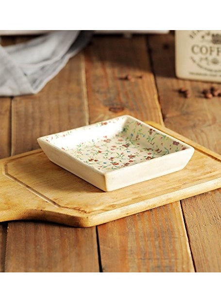 Miah Decor Stoneware Handcrafted Lantana Collection Ceramic Stoneware Platters Pack of 2 100 Food Safe Microwave Safe Dishwasher SafeMD18MulticolourFloral Design324 gm