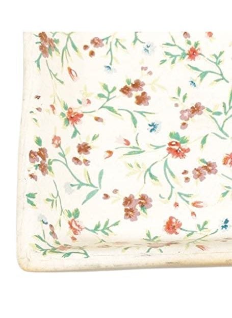 Miah Decor Stoneware Handcrafted Lantana Collection Ceramic Stoneware Platters Pack of 2 100 Food Safe Microwave Safe Dishwasher SafeMD18MulticolourFloral Design324 gm