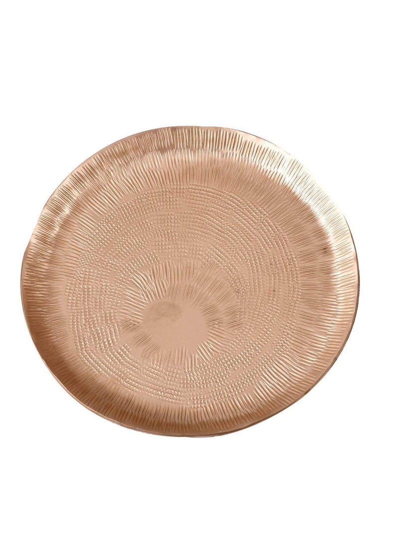 DeKulture Round Decorative Serving Tray Centerpiece Ideal Tableware Flower Decorations Wedding Engagement Ceremony Birthday Party Holiday Home Dcor Gold 7 Inches Diameter