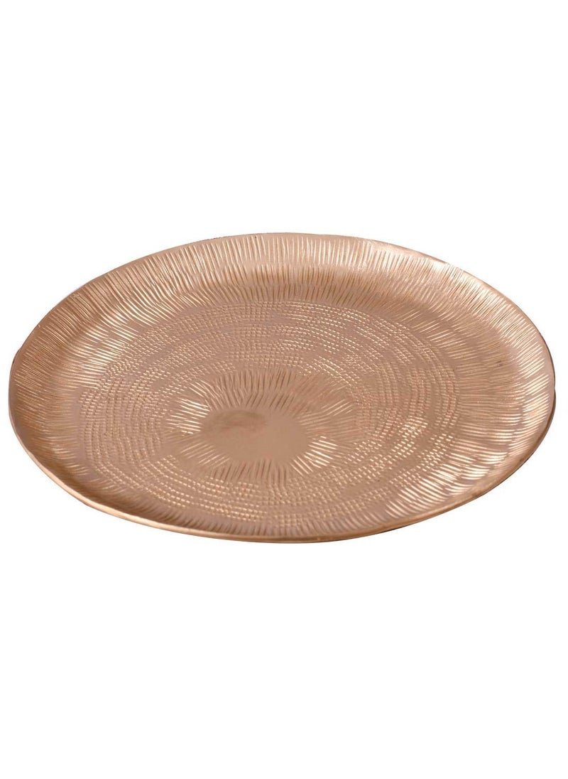 DeKulture Round Decorative Serving Tray Centerpiece Ideal Tableware Flower Decorations Wedding Engagement Ceremony Birthday Party Holiday Home Dcor Gold 7 Inches Diameter