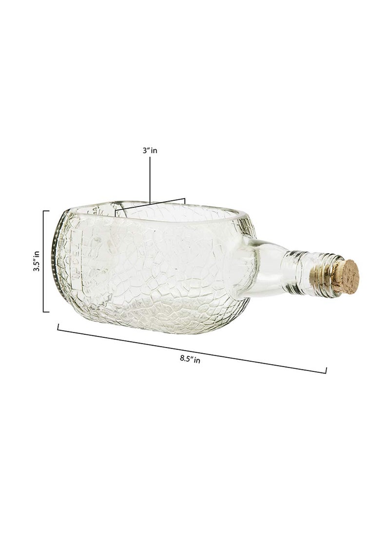 Kavi Serving Platter and Glass Set Includes 1 Platter and 2 Glasses Upcyled from Glass Bottles Ideal for Serving Snacks juices Starters Cheese Fruits Transparent Color