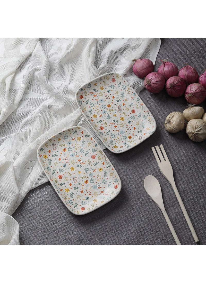 MIAH Decor MD265 Handcrafted Spring Collection Stoneware Platters Set of 2