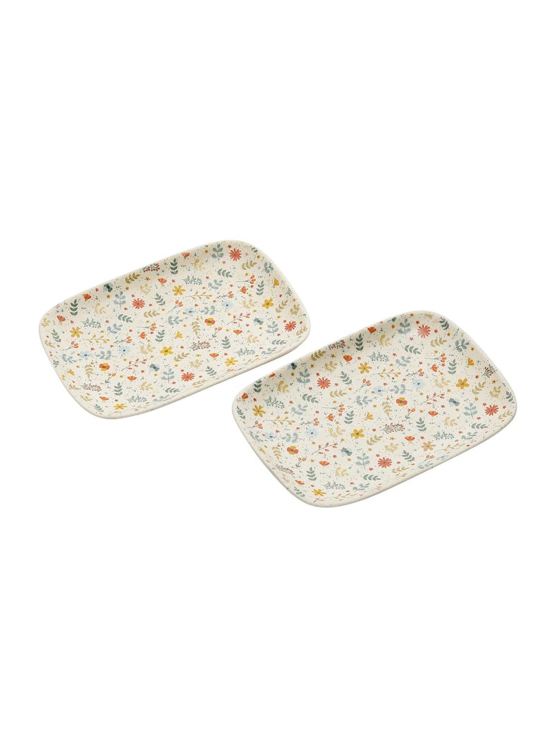 MIAH Decor MD265 Handcrafted Spring Collection Stoneware Platters Set of 2