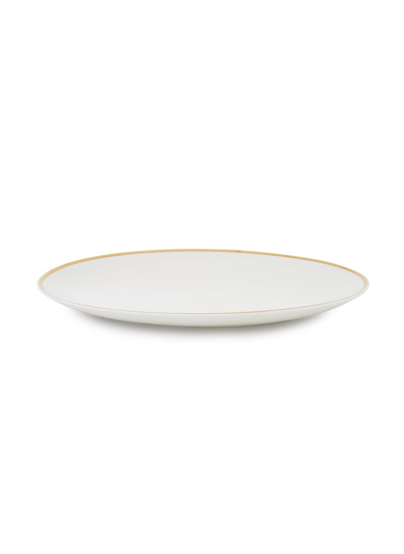 Pure Home and Living White Rice Platter with Gold Line