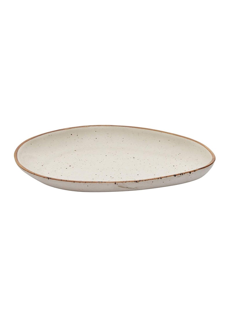 Miah Decor Md302 Stoneware Handcrafted Ceramic Matt Finish Stoneware Oval Platter 10 Inch X 75 Inch Offwhite Microwave Safe Freezer Safe Dishware Safe Serveware Platter