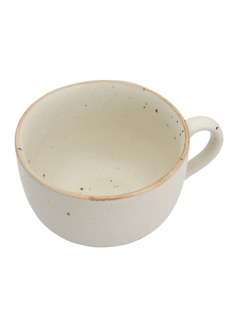 miah decor Stoneware Handcrafted Matte Finish Jumbo Soup Bowl Set of 2 100 Food Safe Microwave Safe Dishwasher Safe Matte Finish Ceramic Soup Bowl Cream Size WxH7X5 inches Volume 600 ml