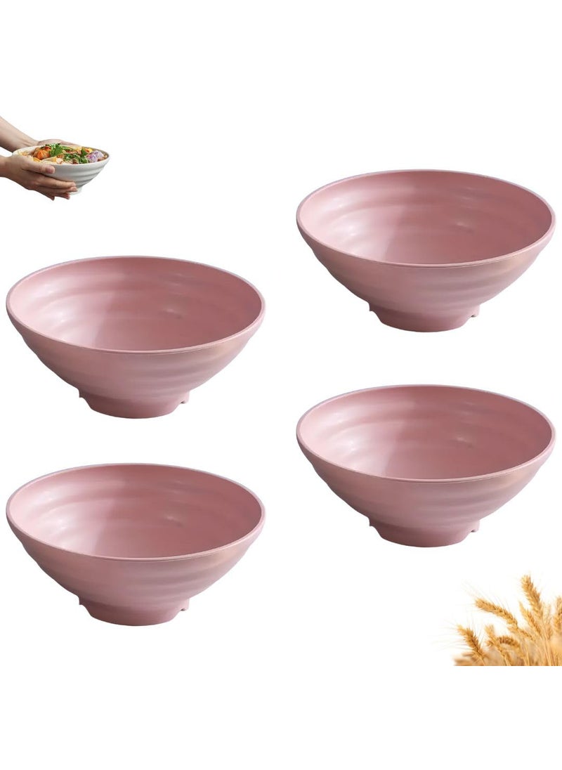 FLOXIT Lightweight Degradable Wheat Bowls Microwave Safe Bowl Sets Dishwasher Safety NonToxin EcoFriendly Cereal Bowls Perfect for SoupCerealDessert and Salad Pack4 ColorPink