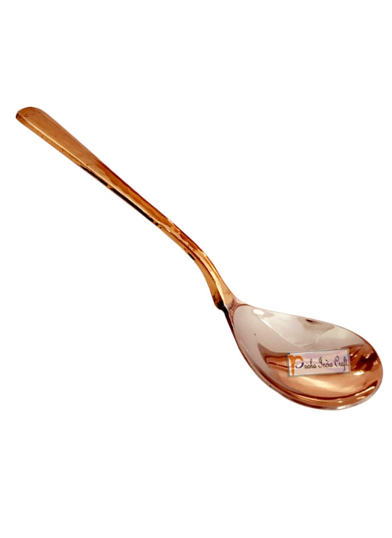 Prisha India Craft Stainless Steel Copper Handi Bowl with 4 Serving Spoon Serveware Tableware Capacity 300 ML 1 No Set of 4