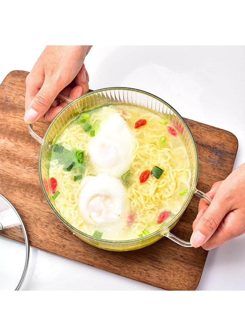 CASAQUA Glass Serving Bowl with Lid Cooking Pot Mixing Bowl with Lid Microwave Safe Heat Resistant Serveware Mixing Pot Casserole Serving Dish 1600ML Pack of 1 Serving Bowl