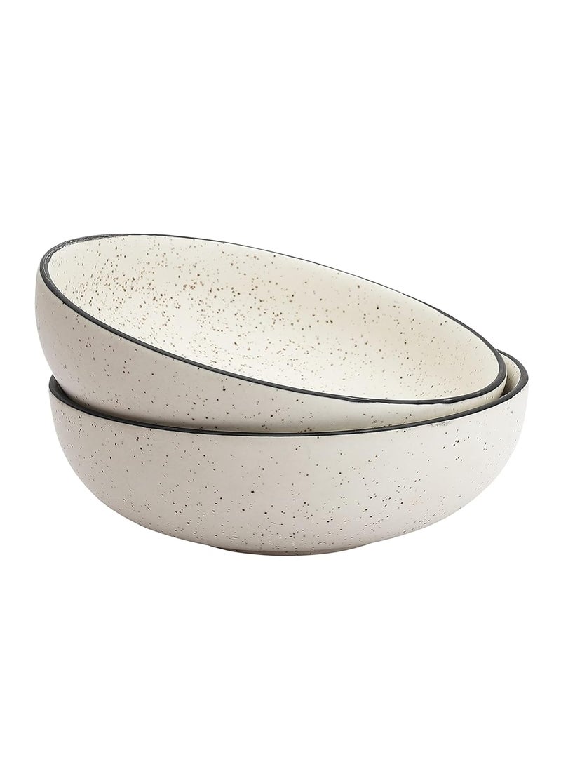 miah decor Ceramic Serving Bowl Set of 2 Handcrafted Gaura Collection Serving Bowl for Food Salad Curries Pasta Noodles Snacks Rice Chutney Breakfast7 Dia Set of 2