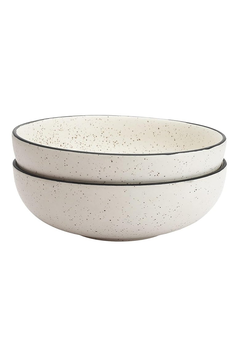 miah decor Ceramic Serving Bowl Set of 2 Handcrafted Gaura Collection Serving Bowl for Food Salad Curries Pasta Noodles Snacks Rice Chutney Breakfast7 Dia Set of 2