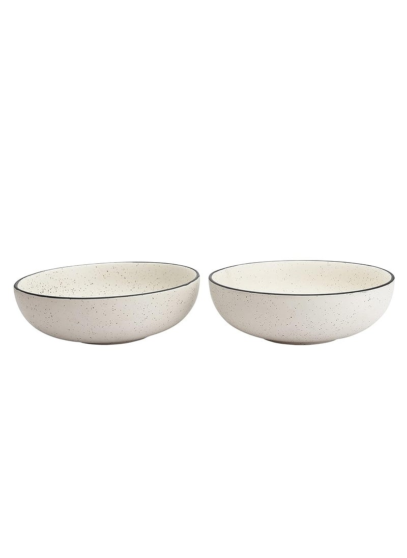 miah decor Ceramic Serving Bowl Set of 2 Handcrafted Gaura Collection Serving Bowl for Food Salad Curries Pasta Noodles Snacks Rice Chutney Breakfast7 Dia Set of 2