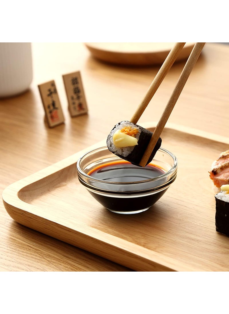 Smartserve Stackable Glass Sauce Bowl Bowls for Snack Sushi Fruit Appetizer Dessert Clear Non Porous Glass Scratch Resistant Multipurpose Bowl for Kitchen Transparent 75 ml Set of 6