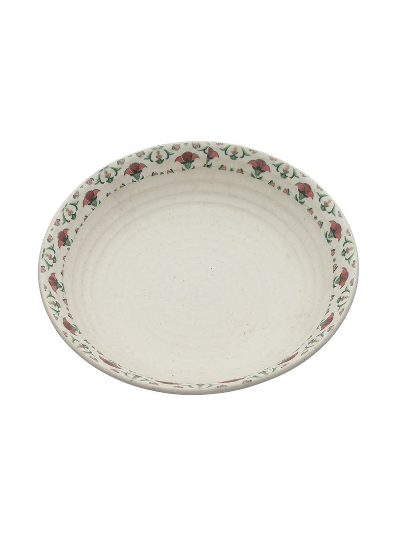 Miah Decor Stoneware Md273 Handcrafted Meadow Fresh Shallow Serving Bowl 9 Multicolor