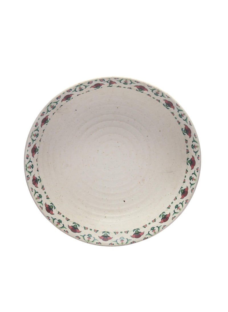 Miah Decor Stoneware Md273 Handcrafted Meadow Fresh Shallow Serving Bowl 9 Multicolor