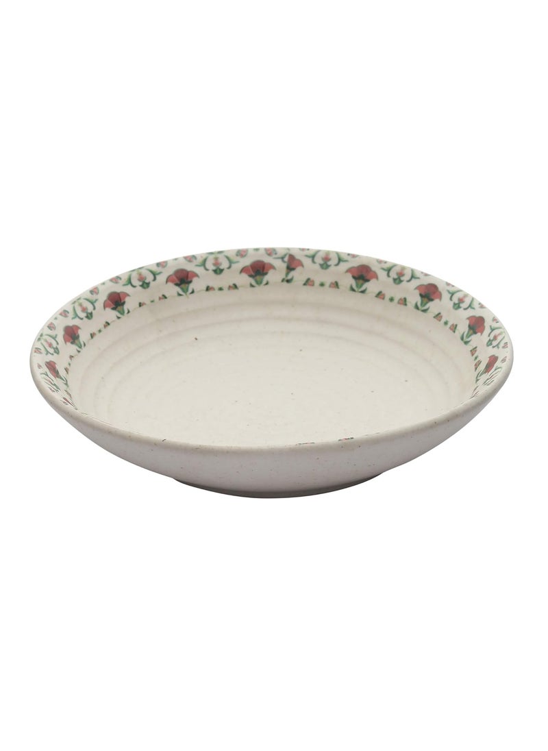 Miah Decor Stoneware Md273 Handcrafted Meadow Fresh Shallow Serving Bowl 9 Multicolor