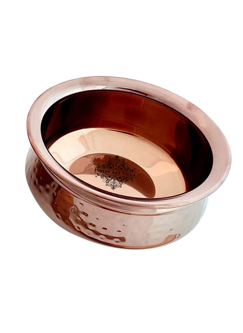 INDIAN ART VILLA IndianArtVilla Stainless Steel with Rose Gold Finish Serving Handi Bowl Double Layer Serving Briyani Dishes Volume 525 ML Dia 15 cm