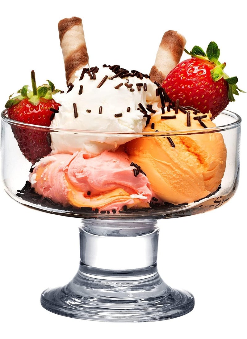 K KODZN Crystal Glass Ice Cream Cups Set of 6 Pieces 190ML Premium Glass Ice Cream Bowls for Home Multiuses Serving Bowl SET of 6