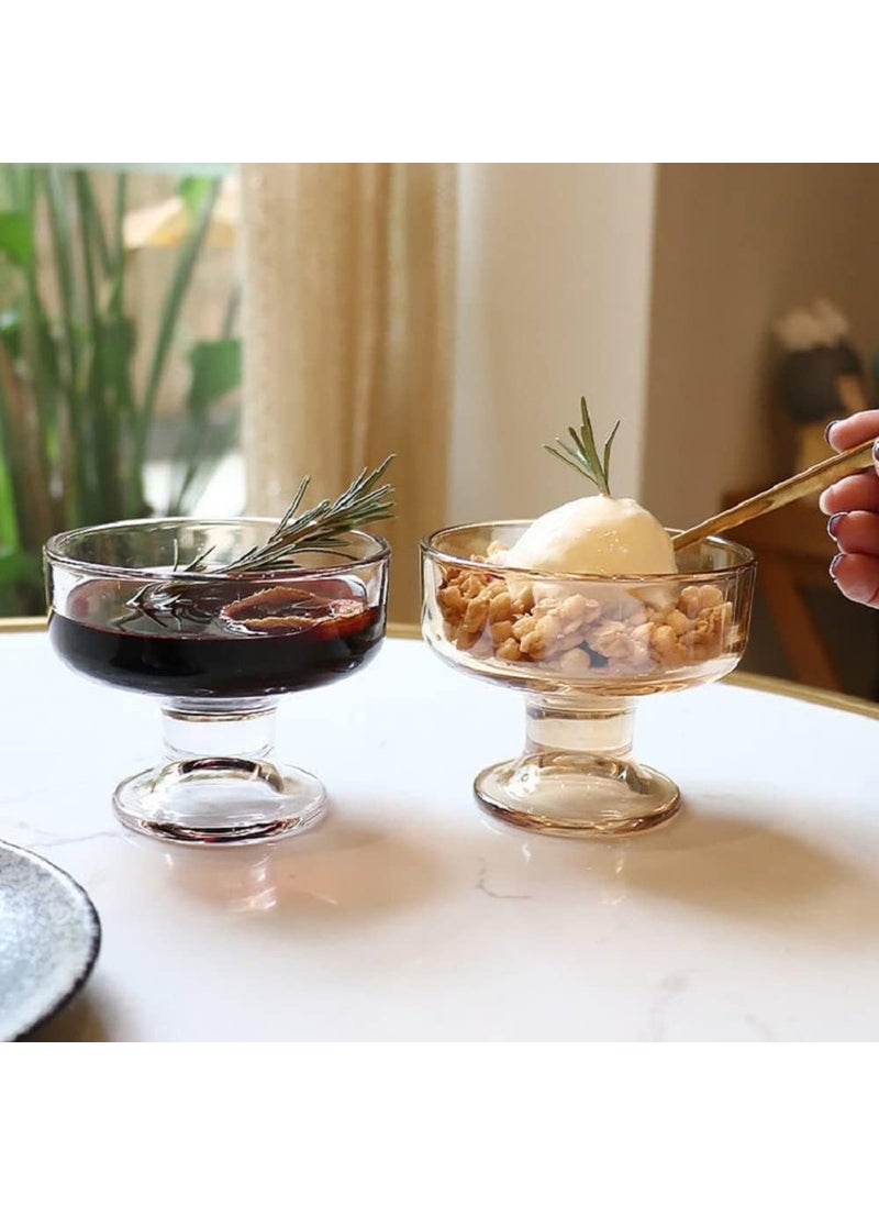EASE LIVE Fruit Trifle Dessert Bowl with Custard Cake and Fresh Fruits Premium Glass Ice Cream Bowls Set of 6 Pieces 190ML Transparent Glass Ice Cream Cups for Home European