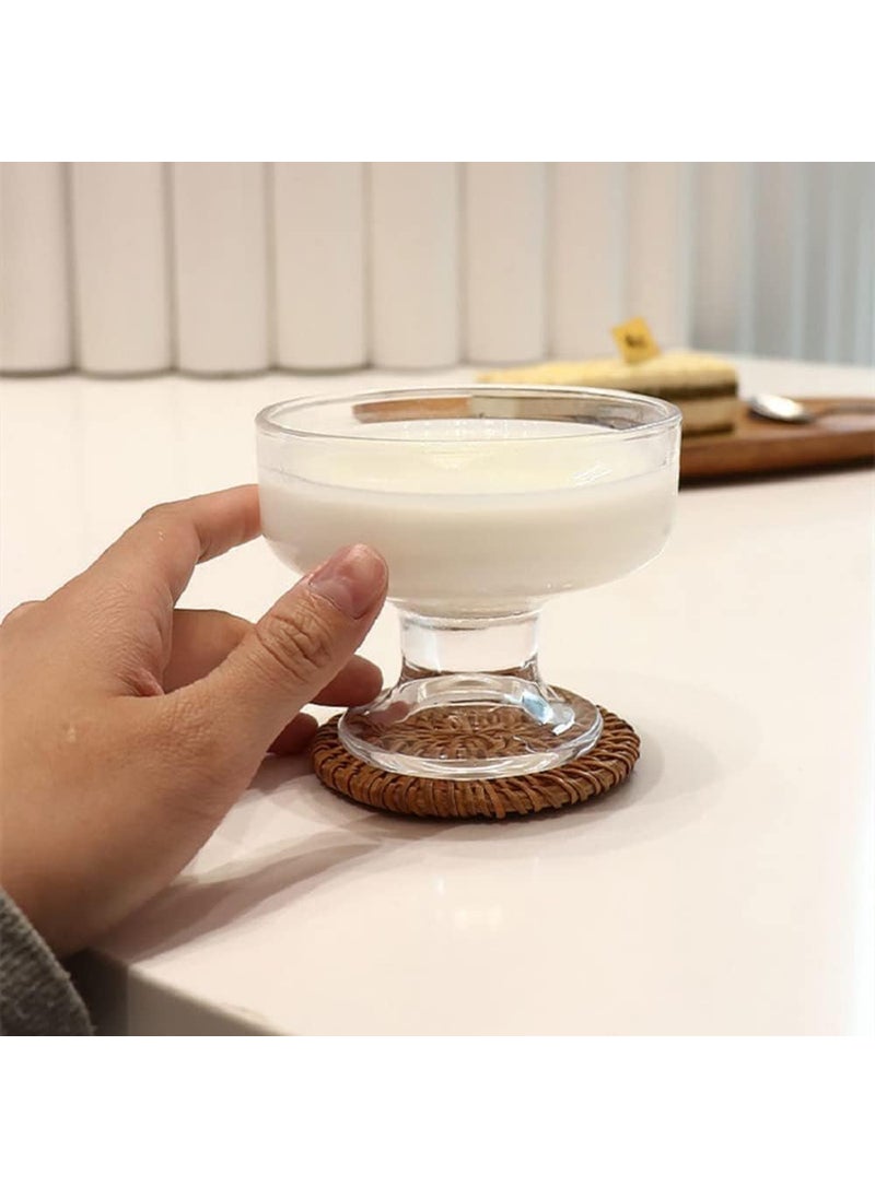 EASE LIVE Fruit Trifle Dessert Bowl with Custard Cake and Fresh Fruits Premium Glass Ice Cream Bowls Set of 6 Pieces 190ML Transparent Glass Ice Cream Cups for Home European