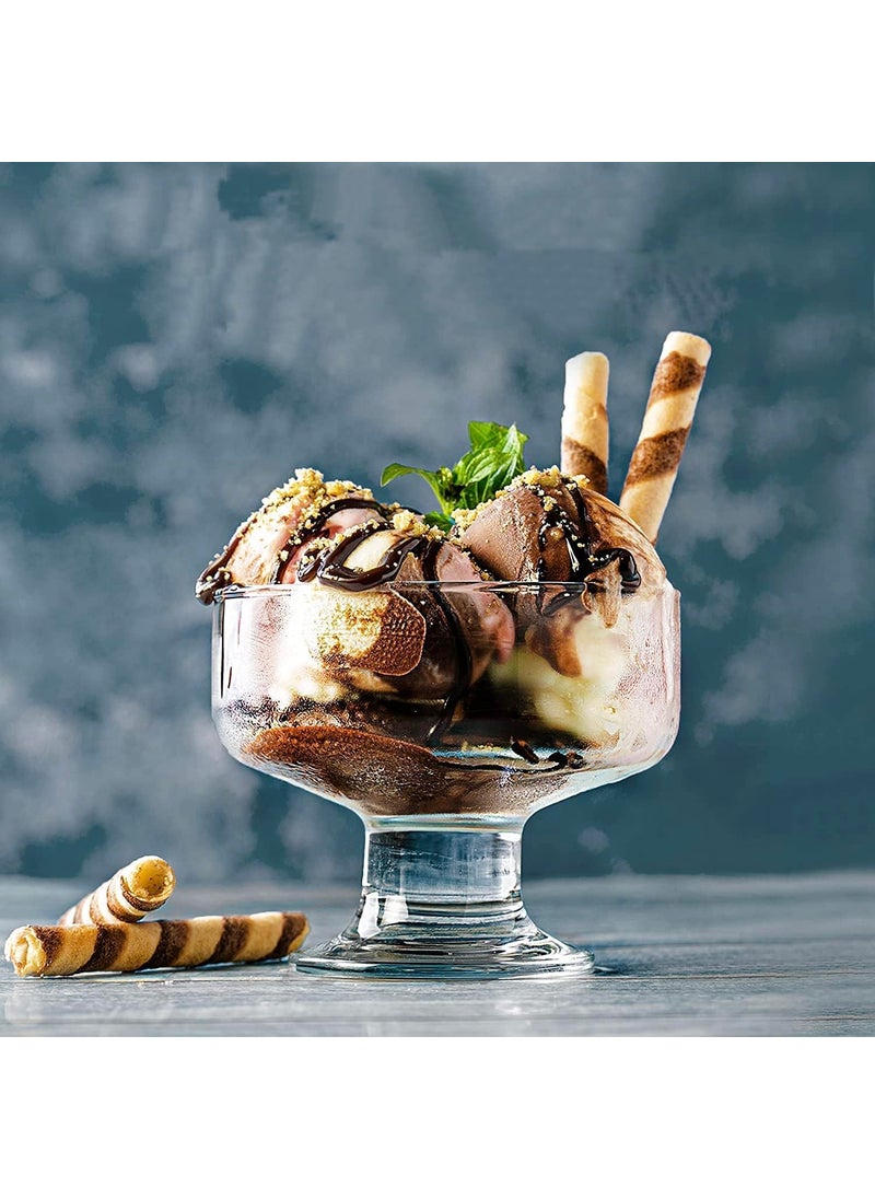 EASE LIVE Fruit Trifle Dessert Bowl with Custard Cake and Fresh Fruits Premium Glass Ice Cream Bowls Set of 6 Pieces 190ML Transparent Glass Ice Cream Cups for Home European