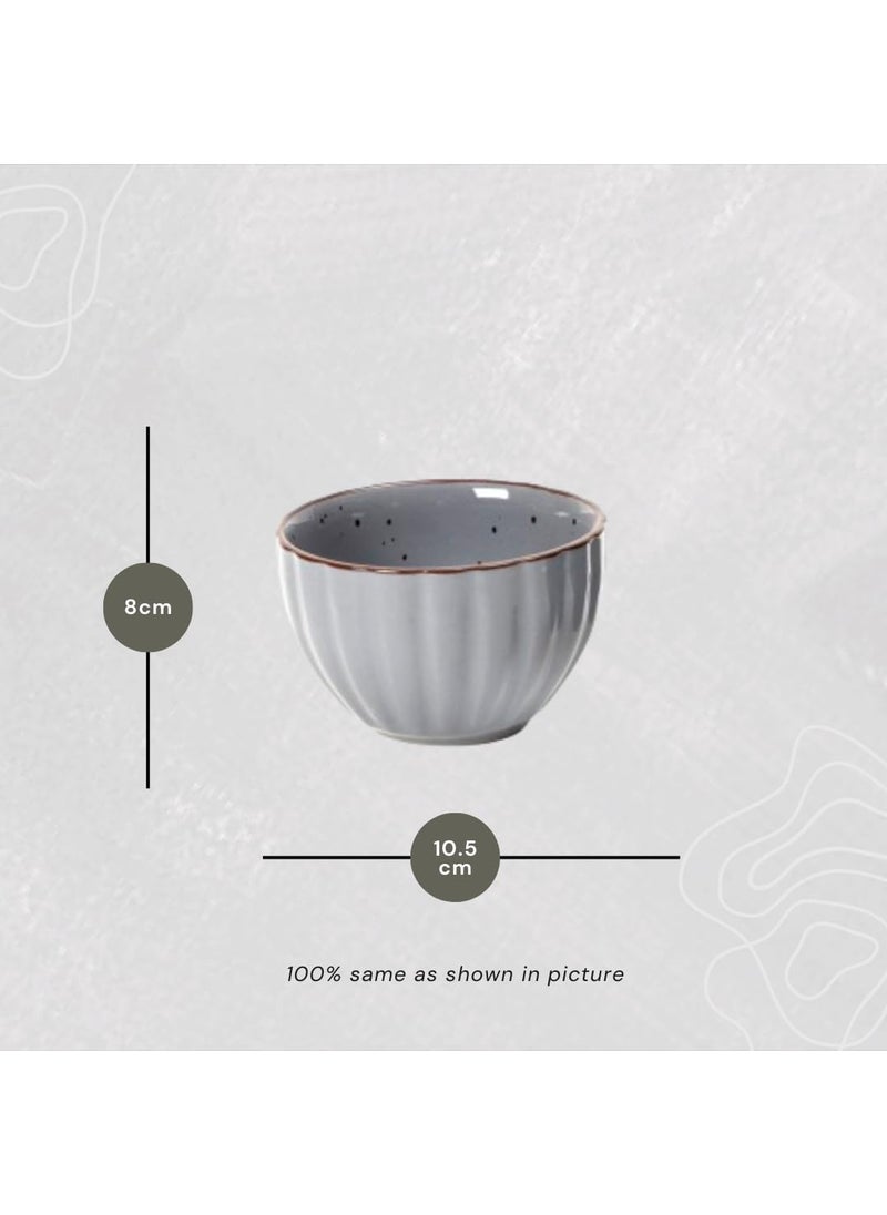 Beyond Homes Ceramic Serving Bowls Set Medium Size Microwave Safe Metallic Finish Serving Bowls for Soup Snacks Cereal Dinnerware Color Metallic Grey Brown