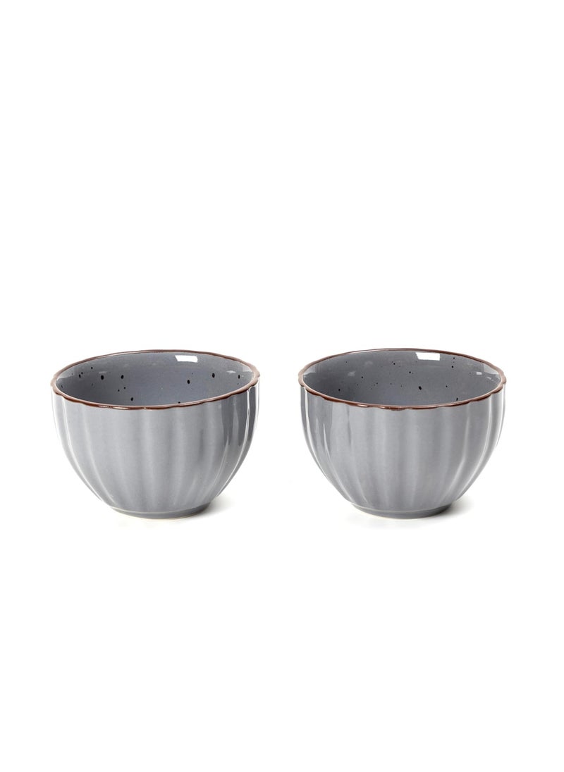 Beyond Homes Ceramic Serving Bowls Set Medium Size Microwave Safe Metallic Finish Serving Bowls for Soup Snacks Cereal Dinnerware Color Metallic Grey Brown