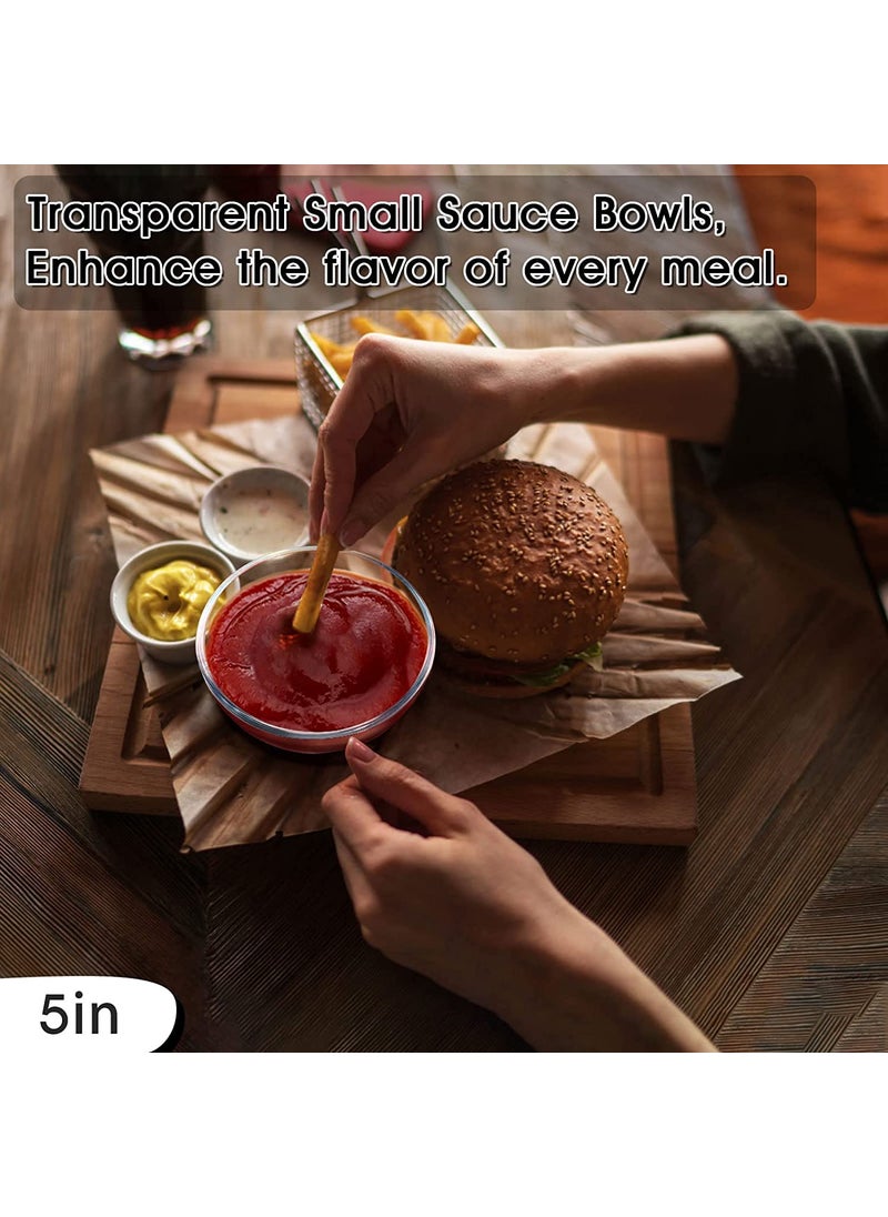 Mivana Glass Salad Bowl Set of 6 CrystalClear Mixing Bowls Serving Bowls for Salad Fruits Dessert Pasta Nuts Chocolate Clear Glass Bowls for Mixing Storing Inch Size 48 Inch
